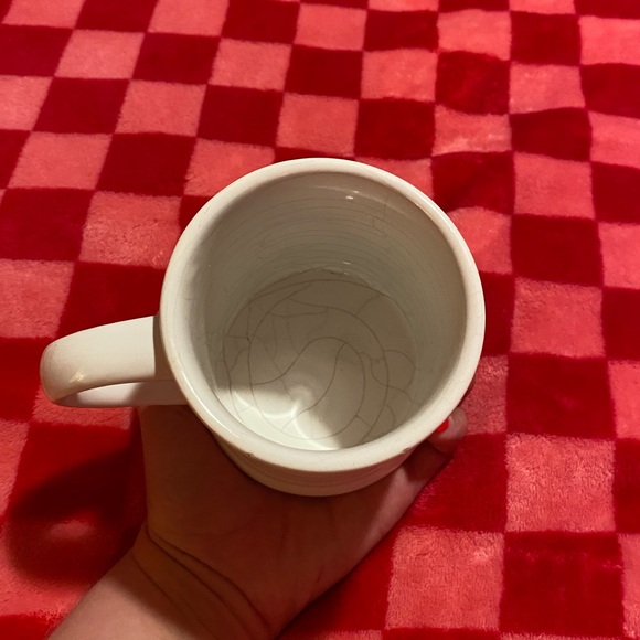 Cream, gold and pink butterfly coffee mug - Picture 3 of 6